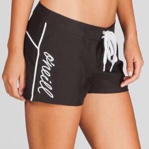 O'Neill Womens Black Board surf swim Shorts Size 13 - White Logo Trim‎
